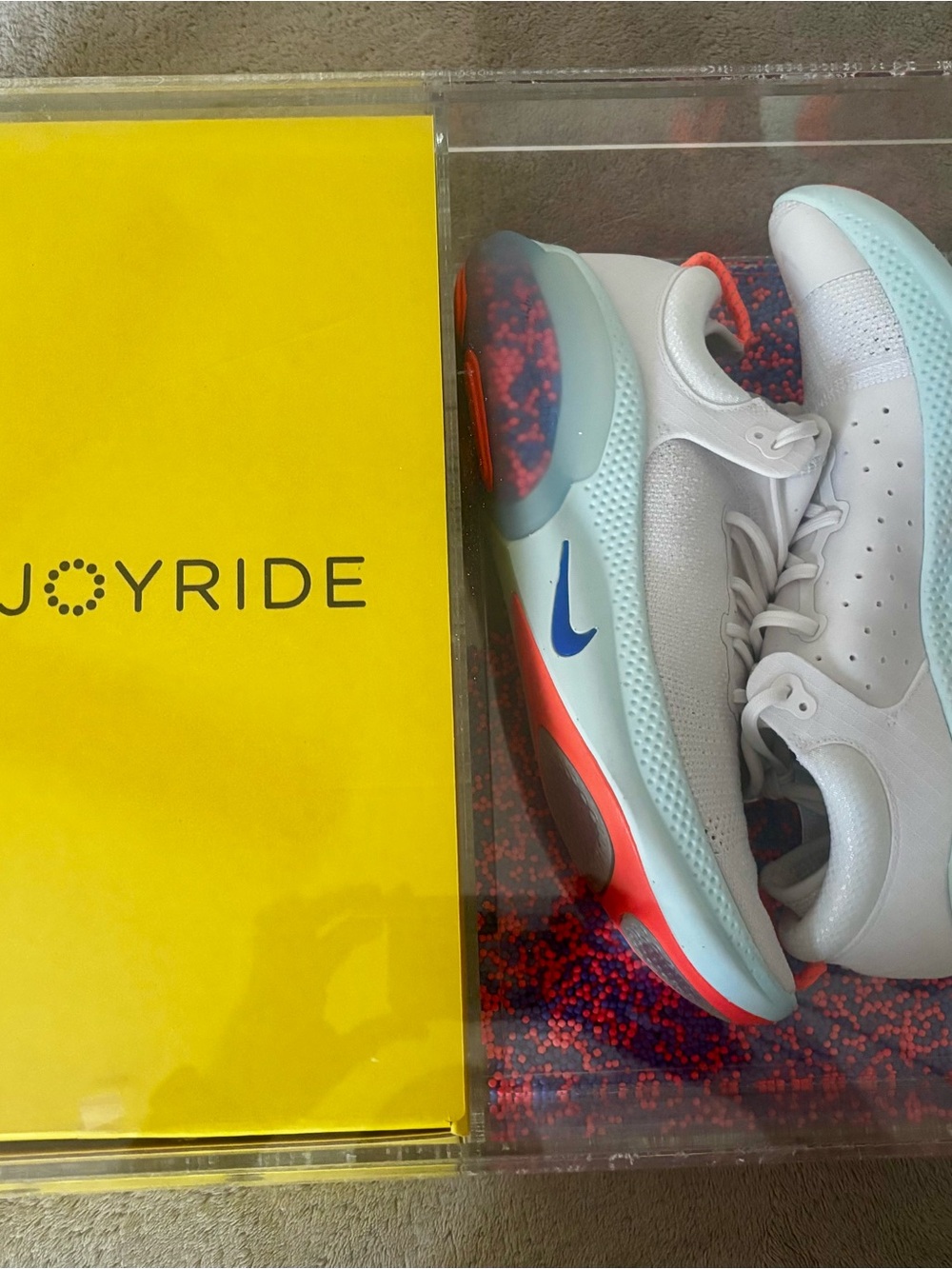 Size 13 Nike Joyride Run White/Bright Mango Athletic Shoes